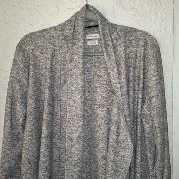 Van Heusen Gray & White Women's Open Front Cardigan - Picture 4 of 10